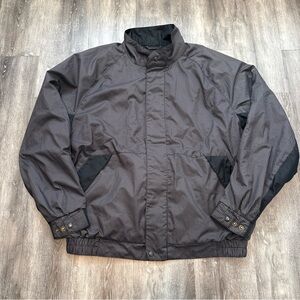 FootJoy DryJoys Jacket Mens 2XL Black Check Golf Waterproof Windbreaker Full Zip